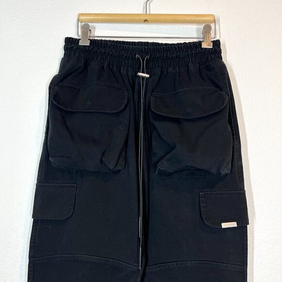 Black Cargo Pants Utility Streetwear Small - Picture 4 of 9